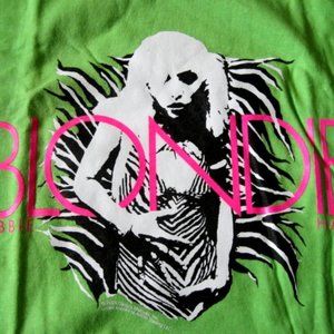 Blondie Debbie Harry Lime Green Zebra Tee (XL)